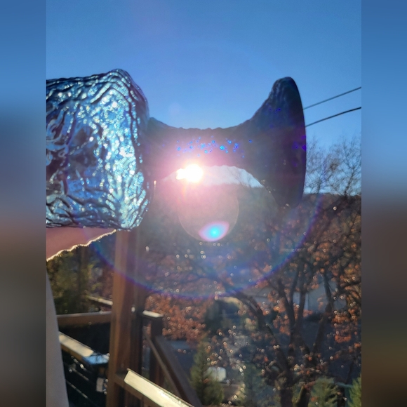 LENOX Impromptu Dark Blue Water Goblets Hand Blown Crystal Stemware Set of 3 USA - Picture 3 of 16